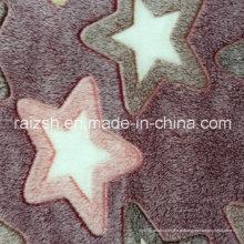 Calafetar Coral Fleece em relevo Star Customized Embossed tecido Fleece